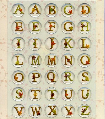 Crystal Stickers - Alphabet Circles - Leaves (FX 371)